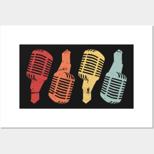 Retro Vintage Microphone Vocalist Icons Posters and Art